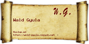 Wald Gyula névjegykártya