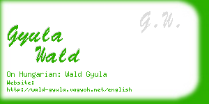 gyula wald business card